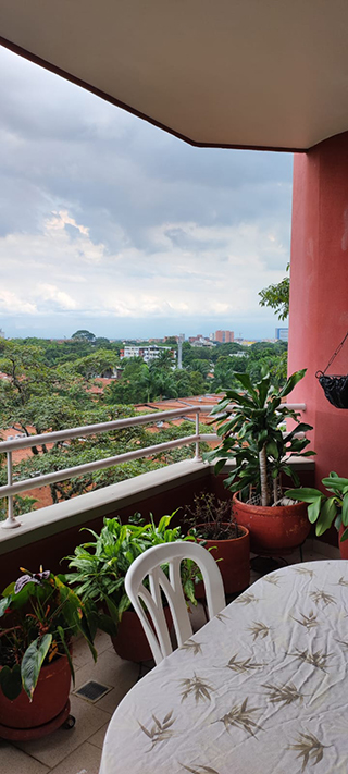 Detalle de la vista desde el balcón de apartamento en Ciudad Jardín